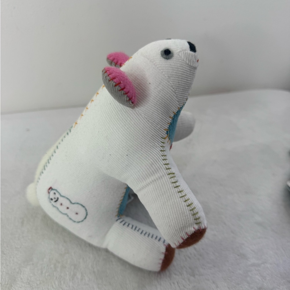 Nook Nook Handcrafted Polar Bear Patchwork Stuffed Animal NWT